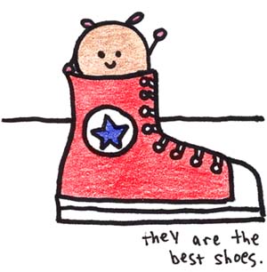 Natalie Dee comic: bestshoes * Text: 
they are the best shoes.



