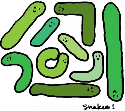 Natalie Dee comic: snakes * Text: 

snakes!




