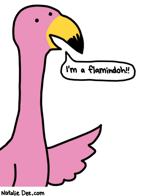 Natalie Dee comic: the exotic flamindoh * Text: 