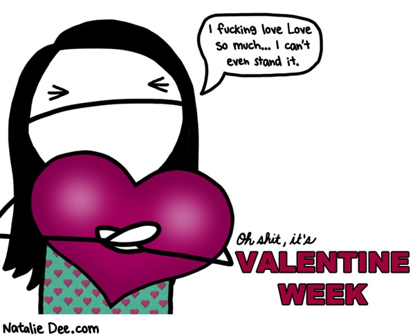 Natalie Dee comic: VW everybody loves love * Text: 