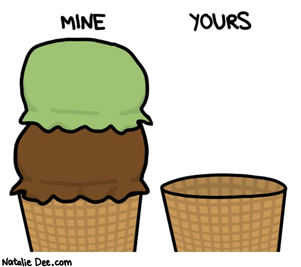 Natalie Dee comic: i stole your ice cream * Text: 