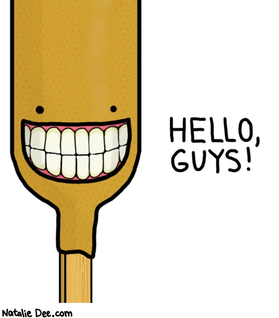 Natalie Dee comic: hello to you * Text: 

HELLO, GUYS!



