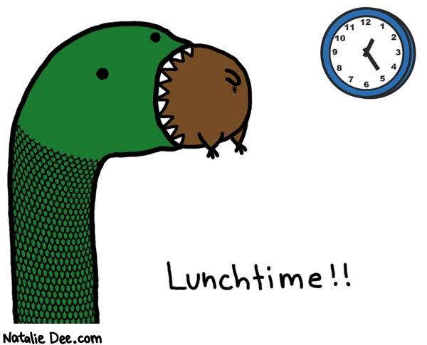Natalie Dee comic: hurry up you only have 5 more minutes * Text: 

Lunchtime!!


1 2 3 4 5 6 7 8 9 10 11 12



