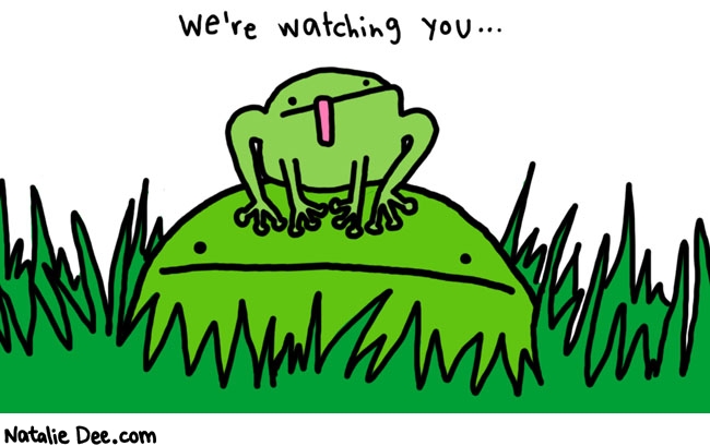 Natalie Dee comic: put your pants on * Text: 

We're watching you...



