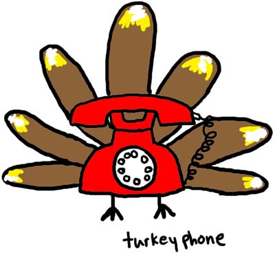 Natalie Dee comic: turkeyphone * Text: 

turkey phone



