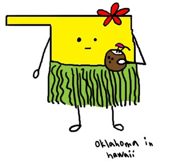 Natalie Dee comic: hawaii * Text: 

oklahoma in hawaii




