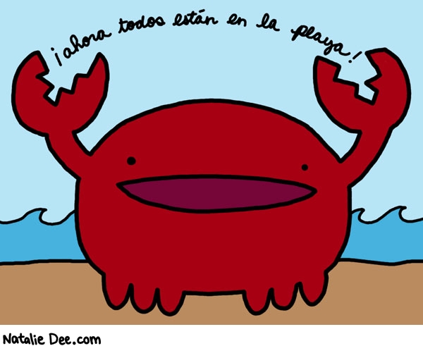 Natalie Dee comic: amamos la playa * Text: ahora todos estan en la playa