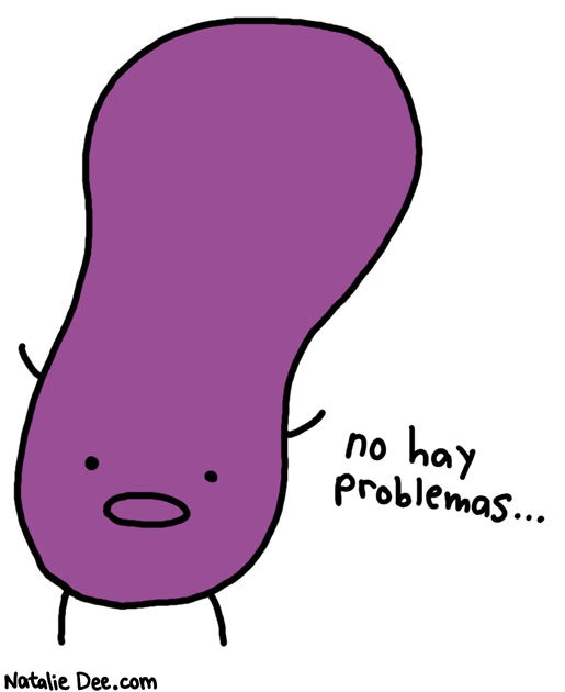 Natalie Dee comic: no hay problemas excepto una frente grande * Text: no hay problemas