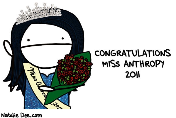 Natalie Dee comic: oh hey thats me * Text: congratulations miss anthropy 2011