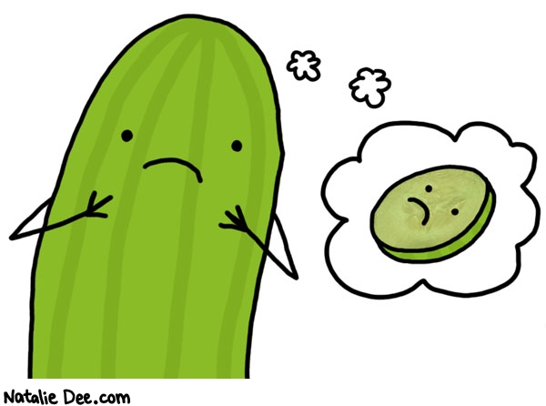 Natalie Dee comic: pickle dread * Text: 