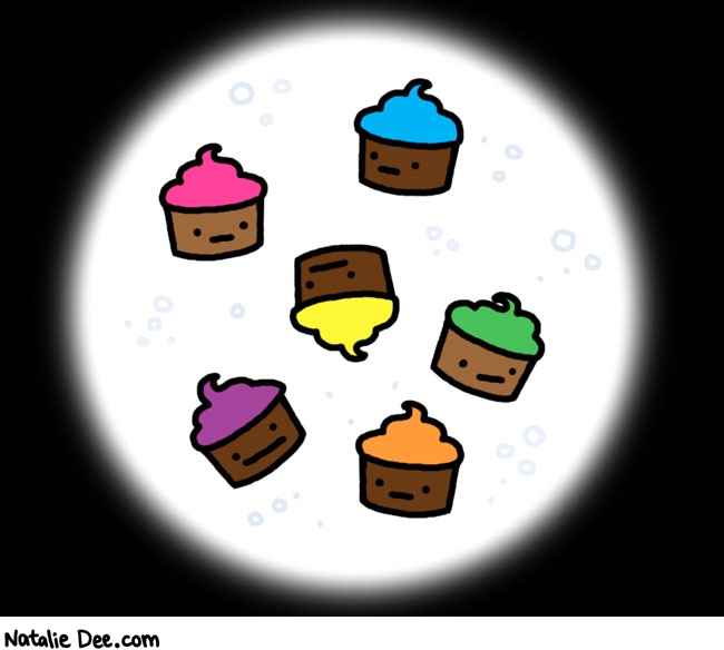 Natalie Dee comic: mini cupcakes * Text: 