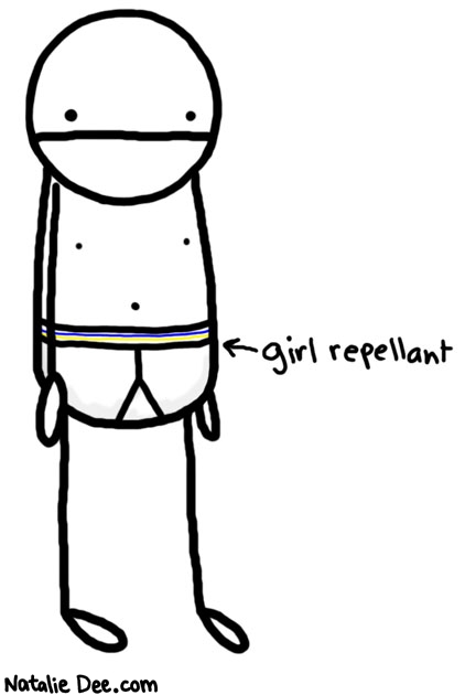 Natalie Dee comic: mens briefs are gross * Text: 

girl repellant



