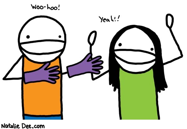 Natalie Dee comic: someones getting fingerbanged * Text: 
Woo-hoo!


Yeah!!



