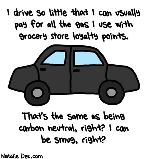 Natalie Dee comic: i drive so little i dont know what cars look like * Text: 