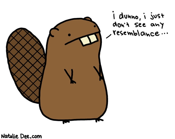 Natalie Dee comic: beaver * Text: 

i dunno, i just don't see any resemblance...



