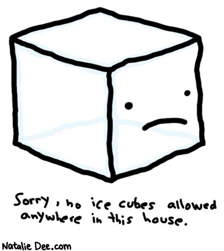 Natalie Dee comic: warm drinks for everyone * Text: 

Sorry, no ice cubes allowed anwhere in this house.



