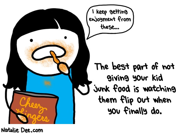 Natalie Dee comic: she couldnt believe that anything could be as good as cheetos * Text: 