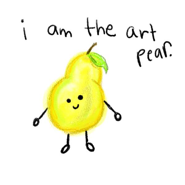 Natalie Dee comic: artpear * Text: 

i am the art pear.



