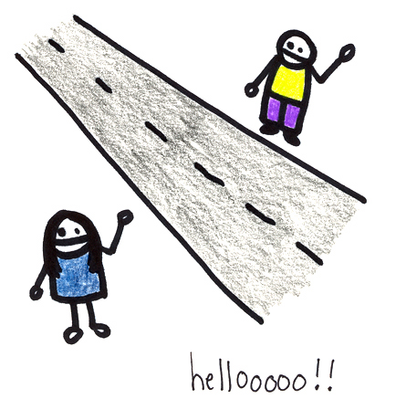 Natalie Dee comic: hello * Text: 

hellooooo!!



