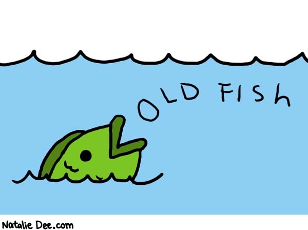 Natalie Dee comic: oldfish * Text: 

old fish



