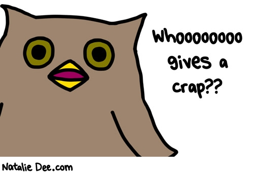 Natalie Dee comic: sorry my owl looks like a furby * Text: 