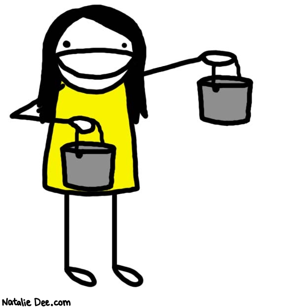 Natalie Dee comic: bucket model * Text: 