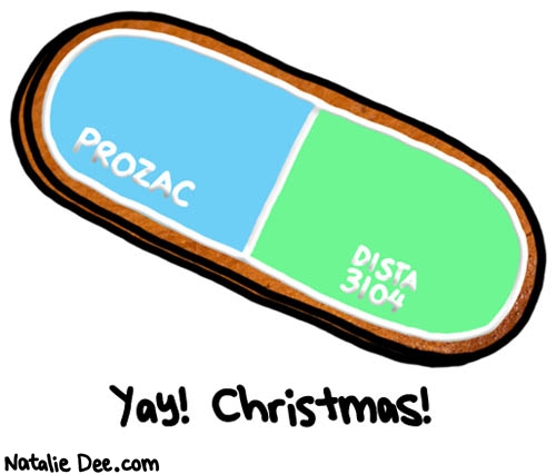 Natalie Dee comic: christmas cookie * Text: yay christmas