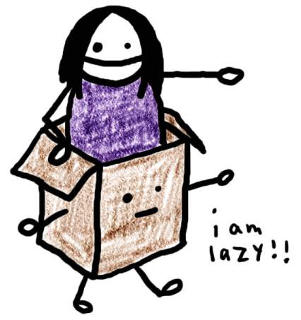 Natalie Dee comic: iamlazy * Text: 

i am lazy!!



