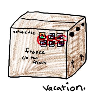 Natalie Dee comic: vacation * Text: 

natalie dee


france c/o the french.


vacation.



