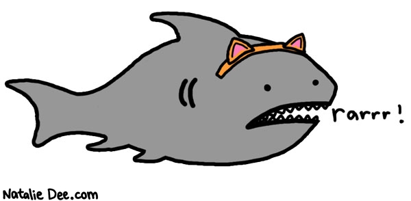 Natalie Dee comic: tiger shark * Text: rarrr