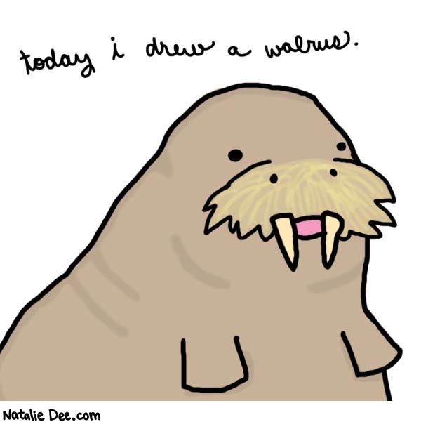 Natalie Dee comic: walrus * Text: 

today i drew a walrus.




