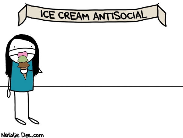 Natalie Dee comic: good turnout at the antisocial if i do say * Text: 